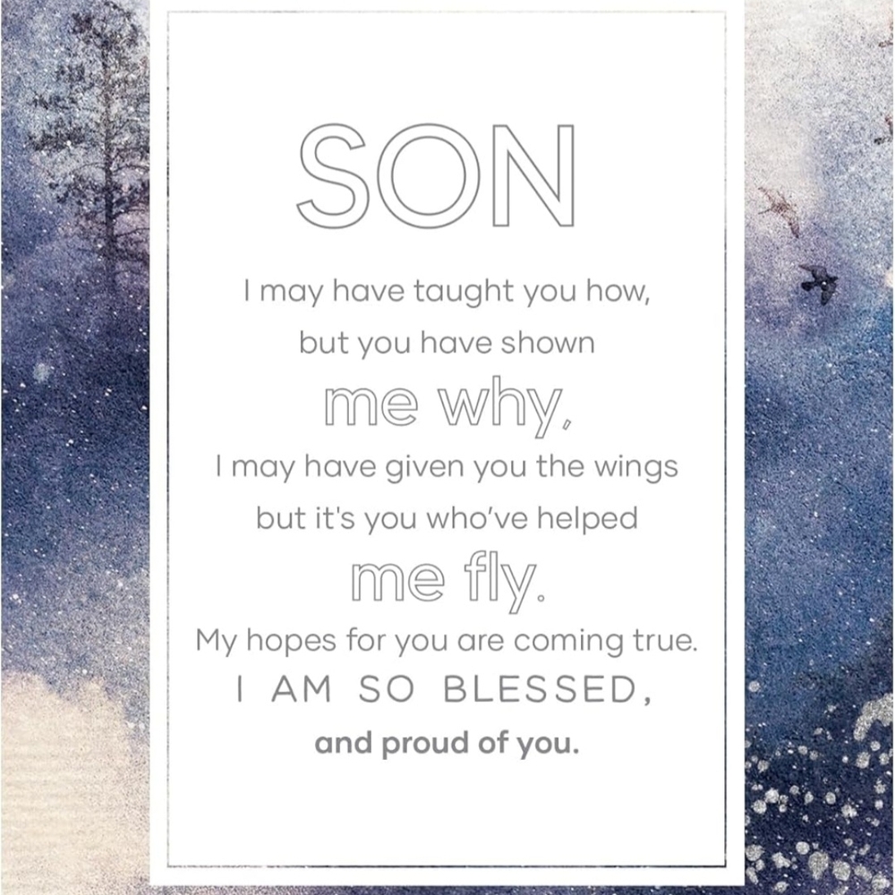 Inspirational Son Quote Wall Art - Blue and White